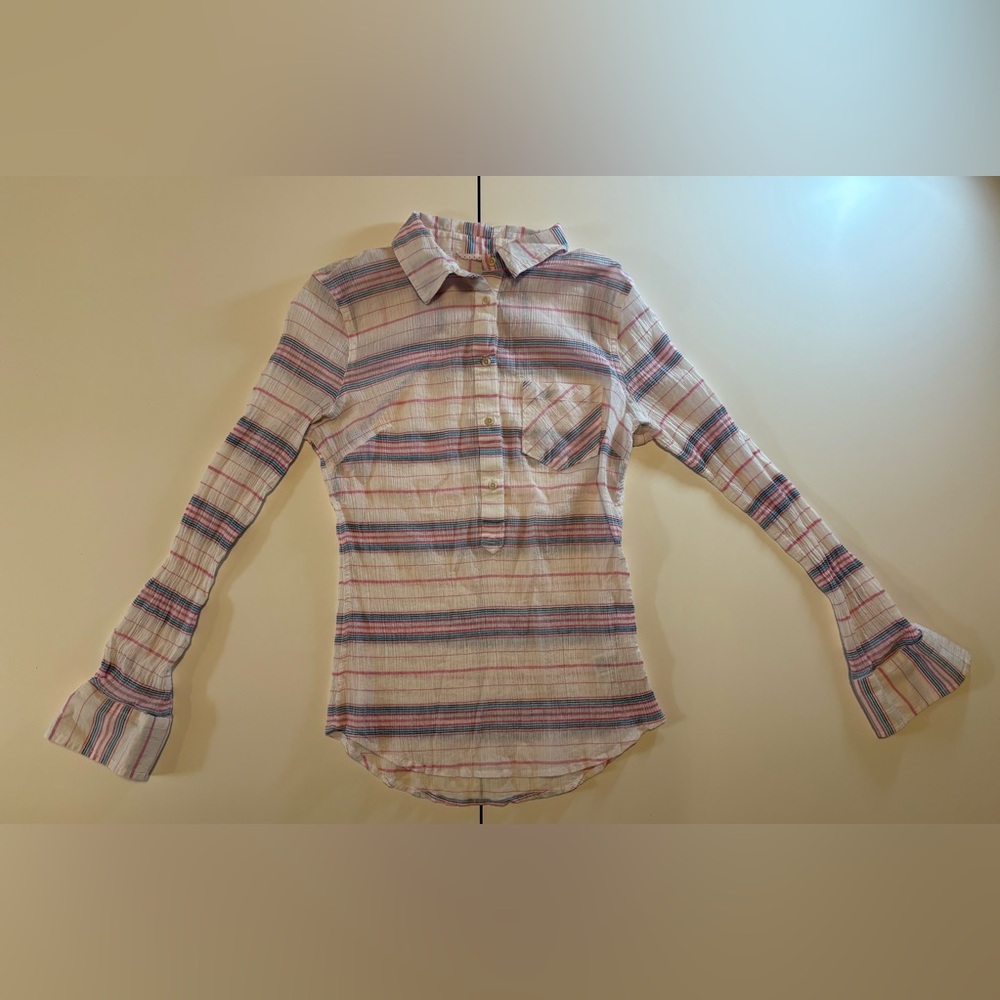 Merona Long Sleeve Flannel. Pink/White Woman’s XS